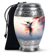 Beautiful Hummingbird Theme Cremation Urn - Large Memorial Urn For Ashes