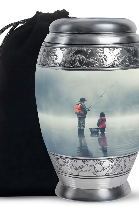 Fishing Theme Memorial Urn - Cremation Urn For Male & Female