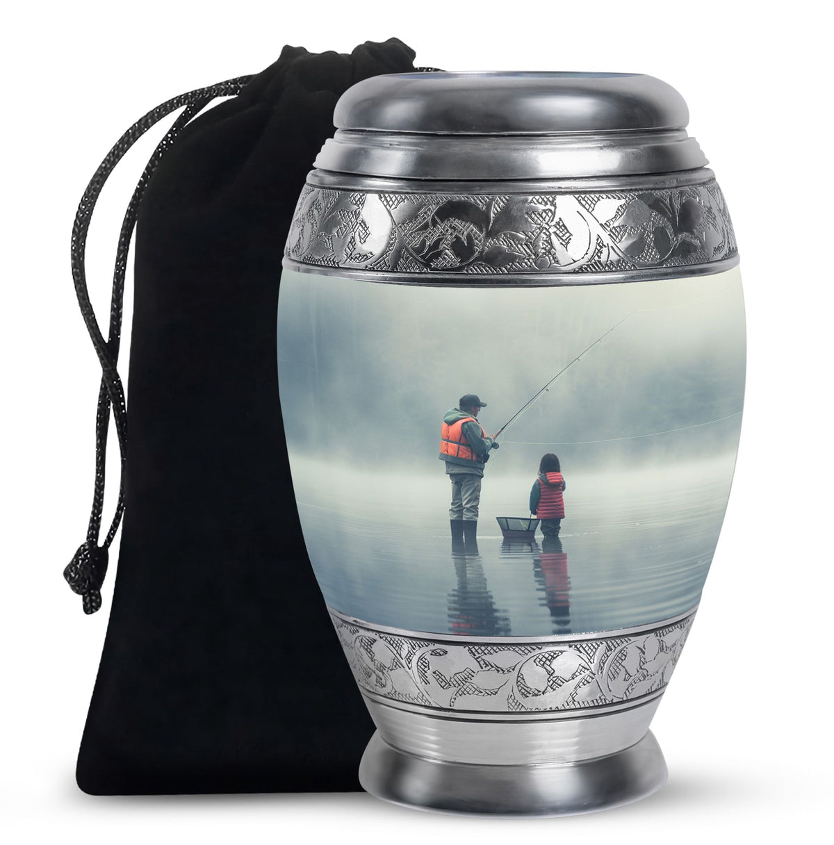 Fishing Theme Memorial Urn - Cremation Urn For Male & Female