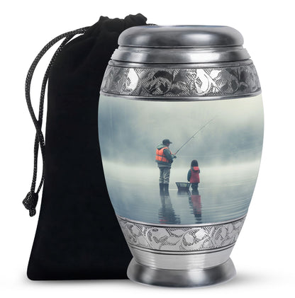 Fishing Theme Memorial Urn - Cremation Urn For Male & Female