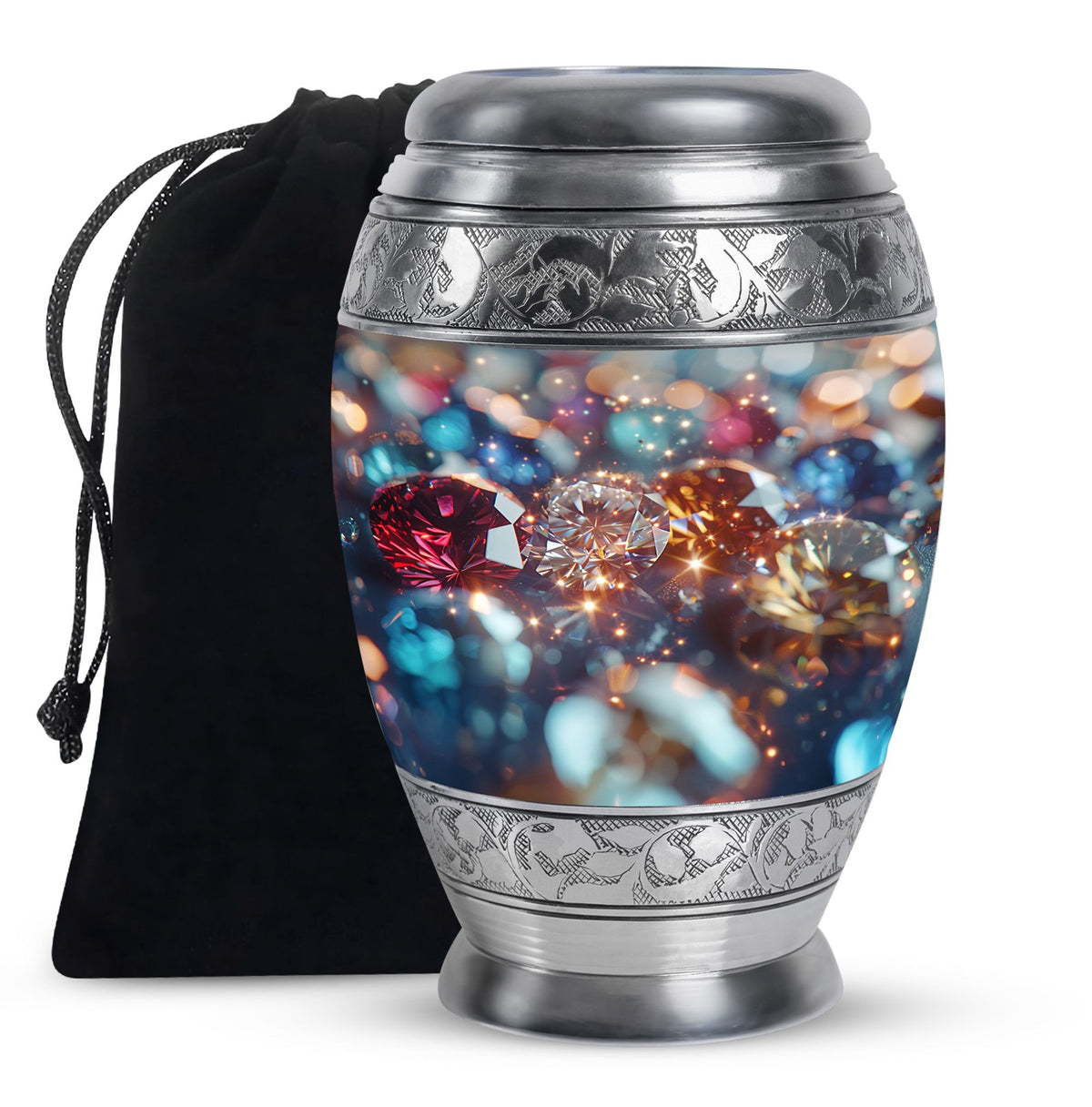 Diamond Funeral Urn – Decorative Cremation Urn for Loved Ones