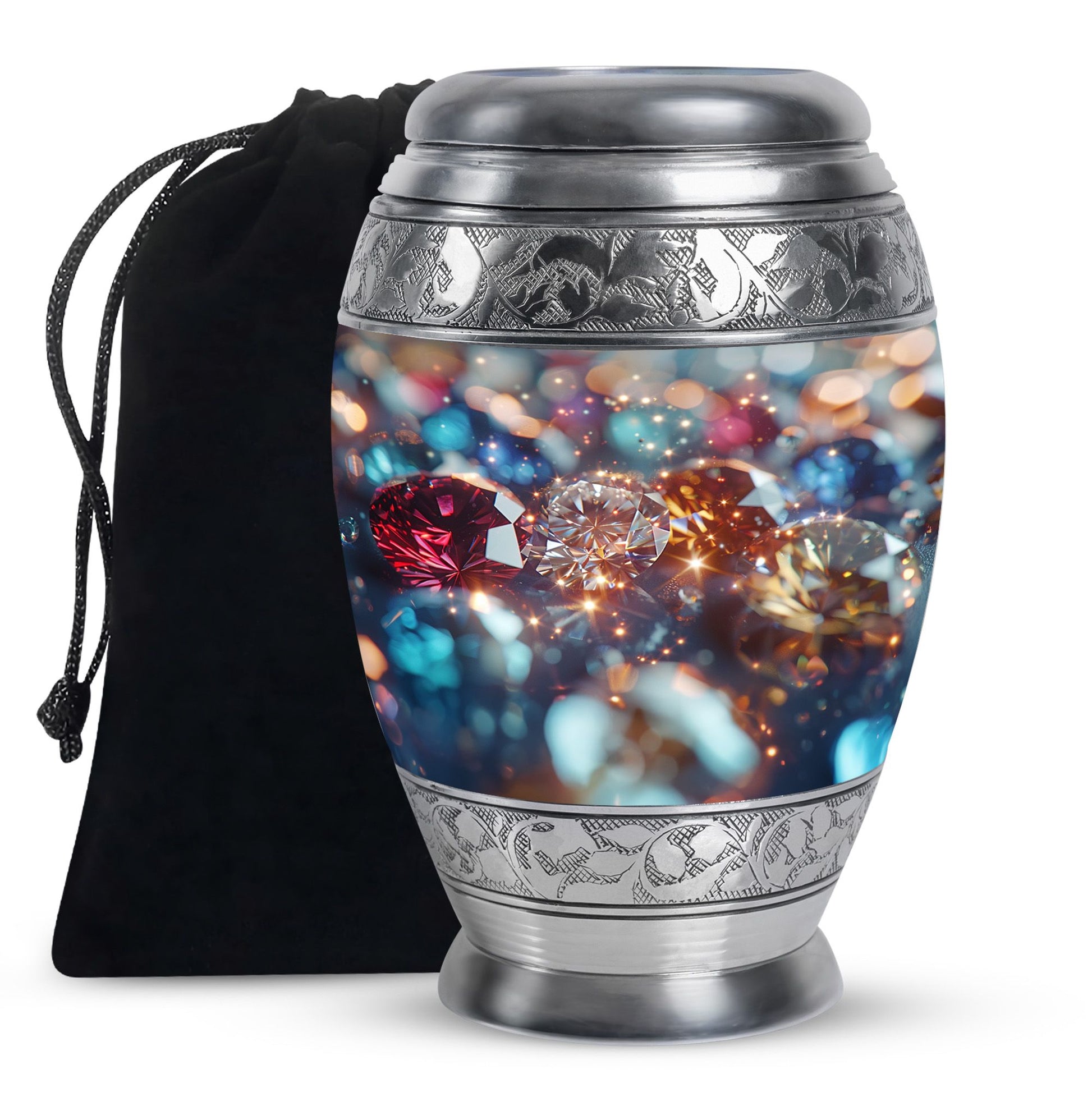 Diamond Funeral Urn – Decorative Cremation Urn for Loved Ones