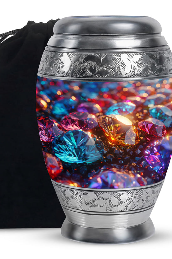 Colorful Diamond Memorial Urn - Luxury Memorial Urn For Human Ashes