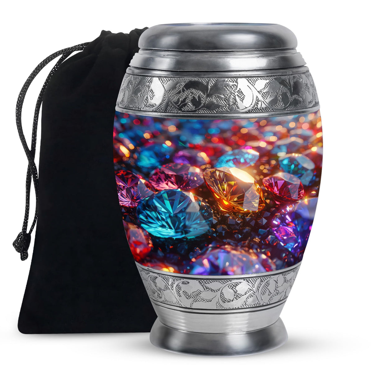 Colorful Diamond Memorial Urn - Luxury Memorial Urn For Human Ashes