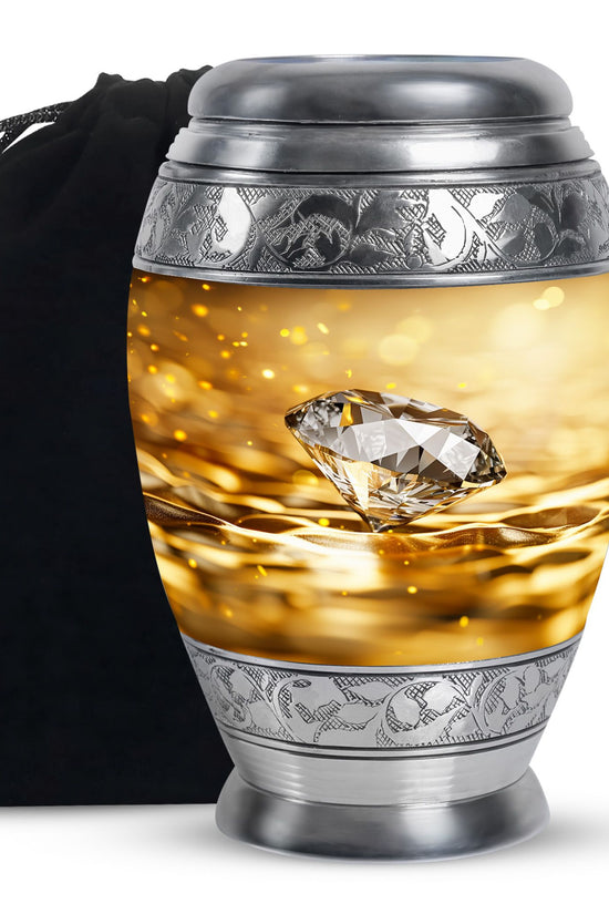 Elegant Diamond Funeral Urn - Premium Cremation Urn For Adult Ashes
