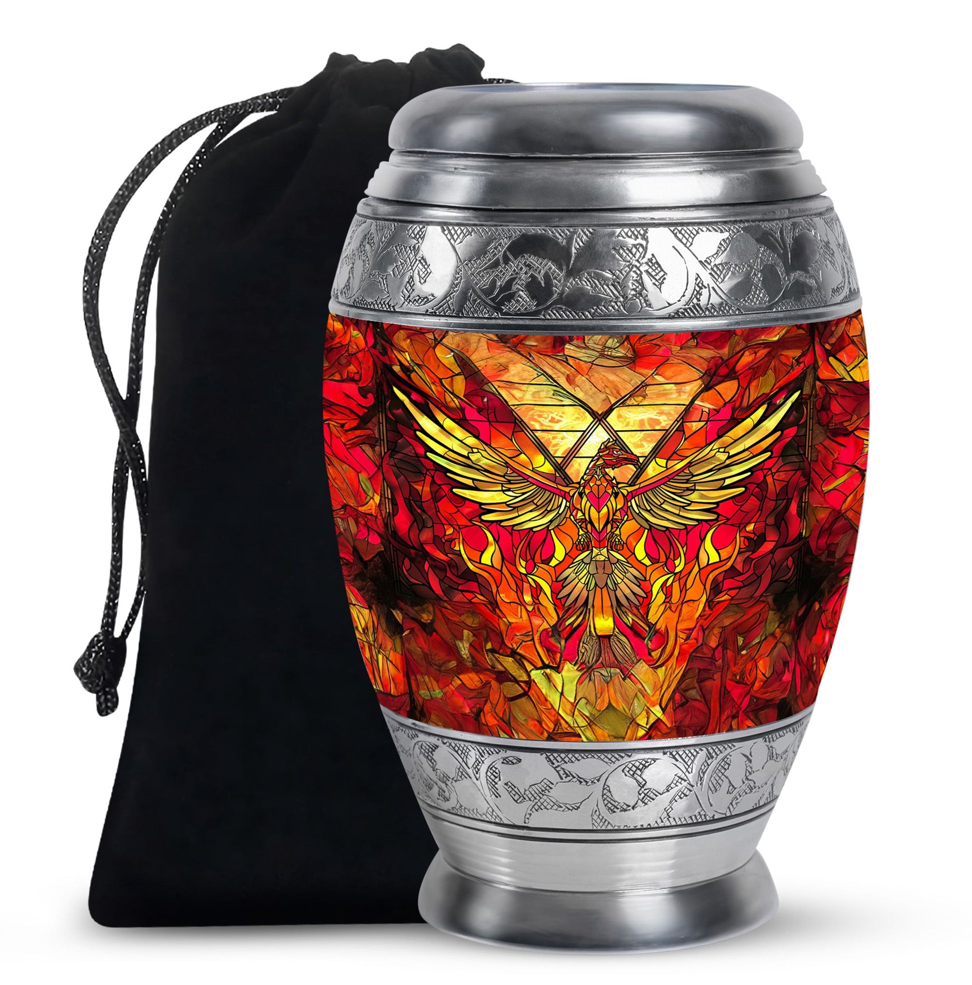 Colorful Phoenix Funeral Urn - Artistic Cremation Urn For Adult Ashes
