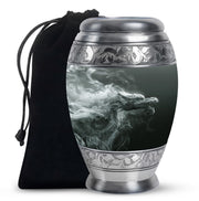 Dragon Power Memorial Urn For Human Ashes - Artistic Aluminium Funeral Urn