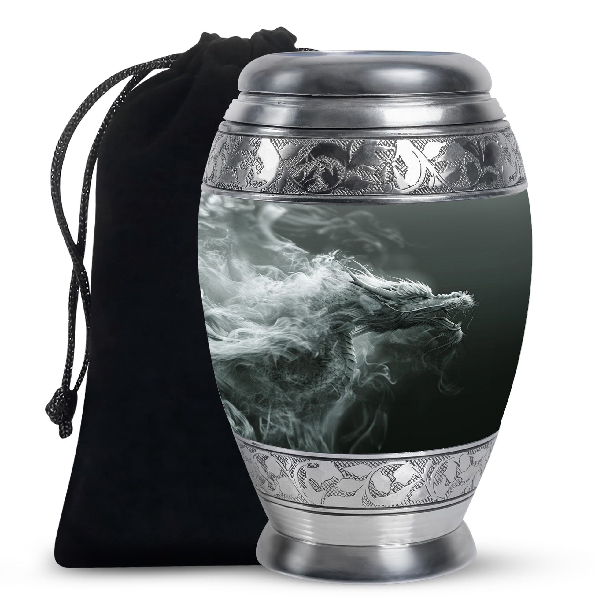 Dragon Power Memorial Urn For Human Ashes - Artistic Aluminium Funeral Urn