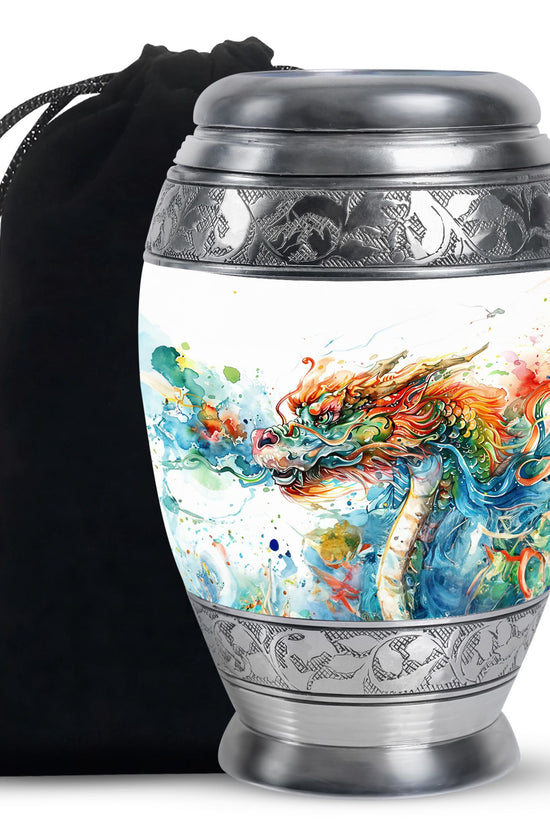 Artistic Dragon Cremation Urn For Ashes - Fantasy Burial Urn For Adult Ashes