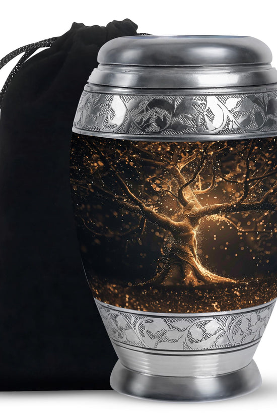 Golden Tree Memorial Urn - Glowing Cremation Urn For Ashes