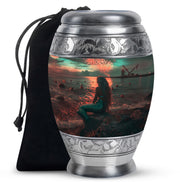 Beach Mermaid Cremation Urn - Elegant Memorial Urn For Adult Ashes