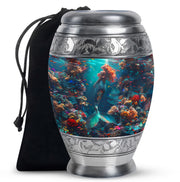 Tropical Ocean Mermaid Ashes Urn - Artistic Memorial Urn For Loved Ones