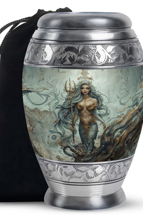 Beautiful Mermaid Theme Cremation Urn - Sea Theme Funeral Urn For Female