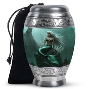 Emerald Mermaid Cremation Urn - Ocean Memorial Urn For Human Ashes