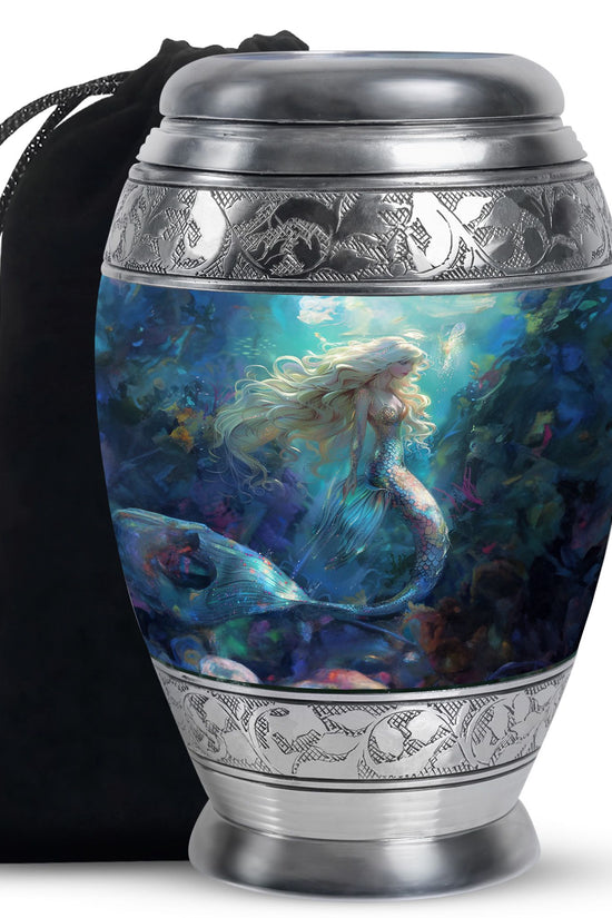 Underwater Mermaid Ashes Urn - Artistic Memorial Urn for Loved Ones
