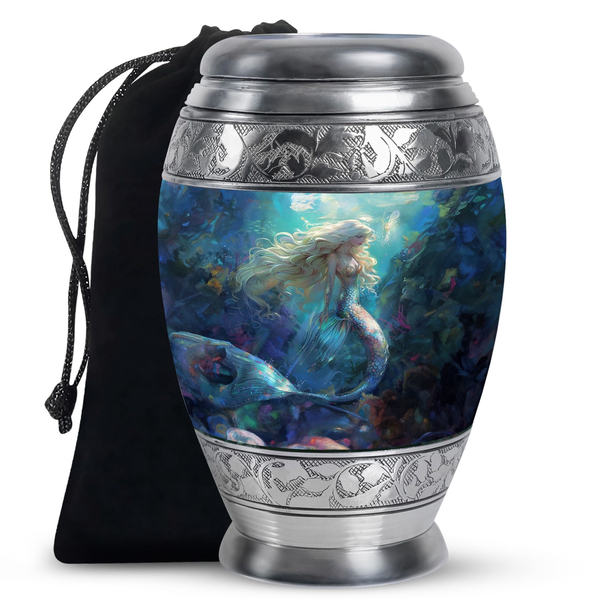 Underwater Mermaid Ashes Urn - Artistic Memorial Urn for Loved Ones