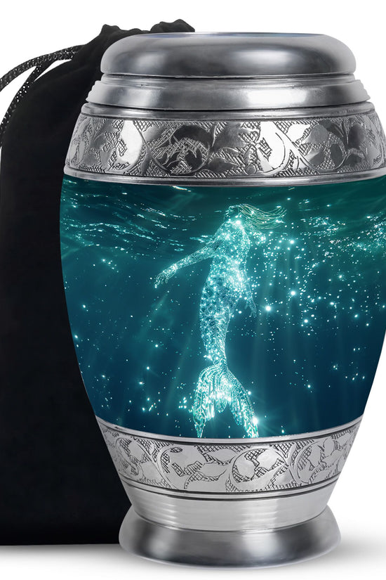 Sparkling Mermaid Ashes Urn - Artistic Memorial Urn For Loved Ones