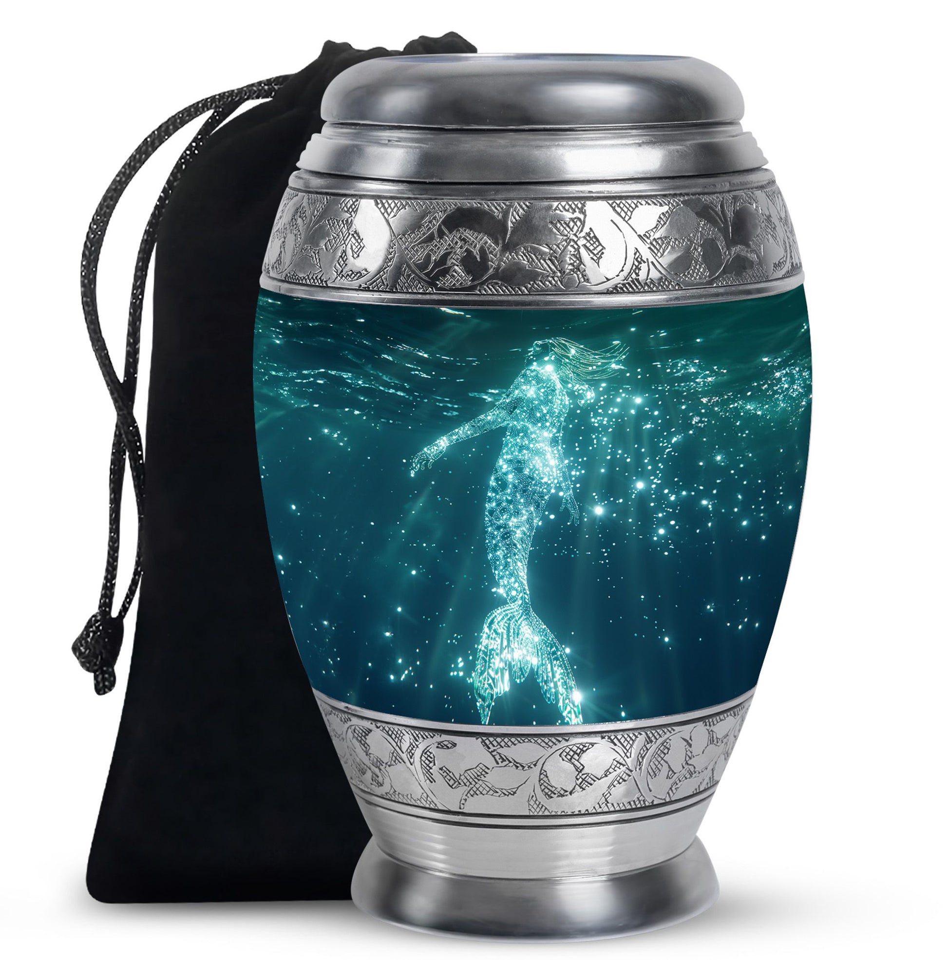 Sparkling Mermaid Ashes Urn - Artistic Memorial Urn For Loved Ones