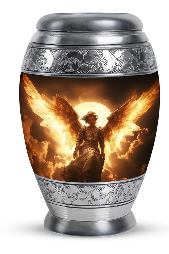Goddess Angel Funeral Urn - Golden Sunlight Memorial Urn For Human Ashes