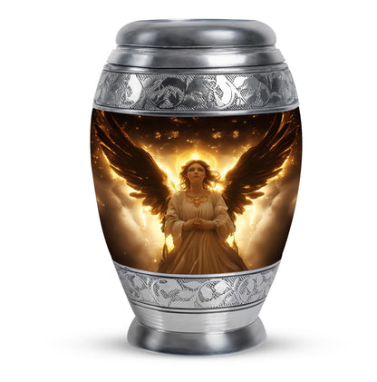 Halo Angel Memorial Urn - Golden Light Funeral Urn For Adult Ashes