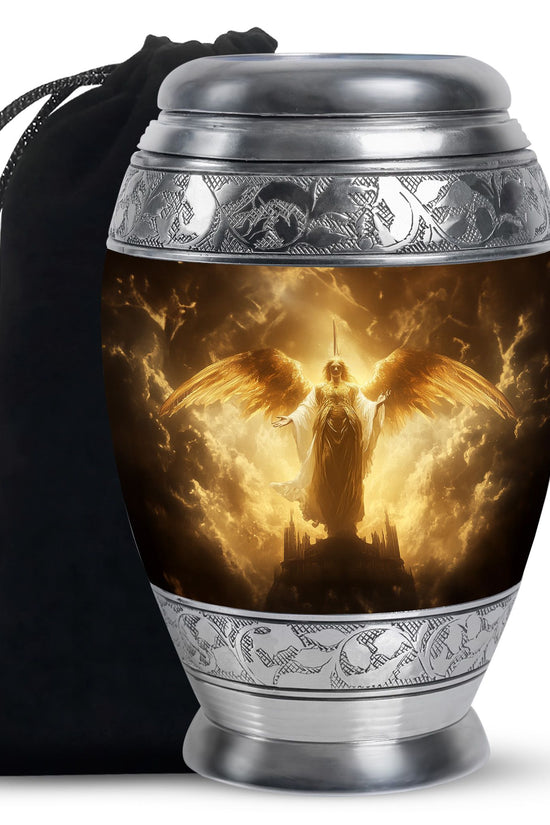 Royal Golden Angel Memorial Urn - Guardian Angel Cremation Urn For Ashes