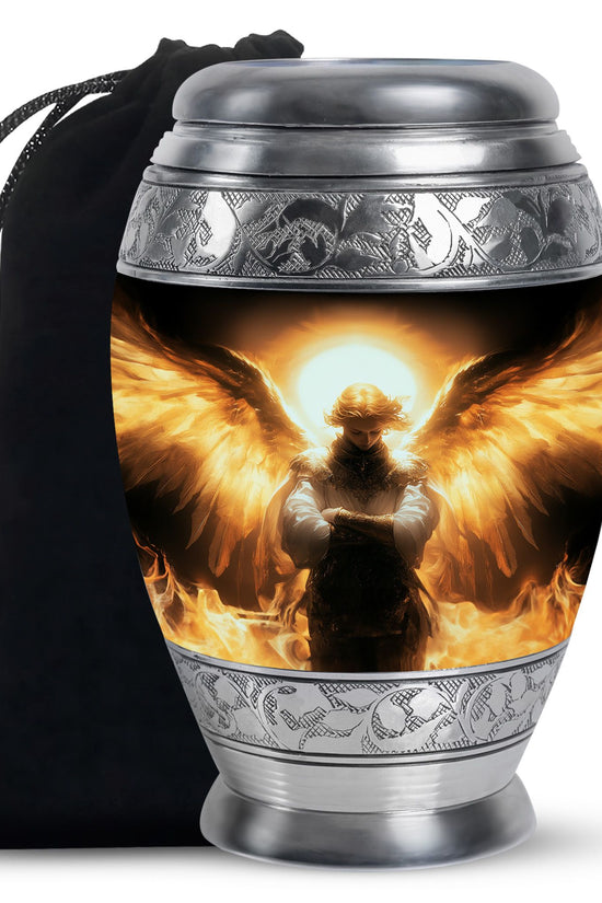 Beautiful Angel Cremation Urn – Elegant Golden Glow Urn For Loved Ones