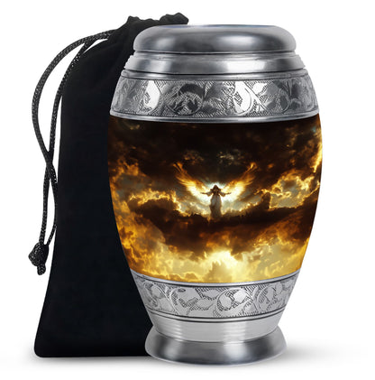 Guardian Angel Cremation Urn - Heavenly Glow Funeral Urn For Burial