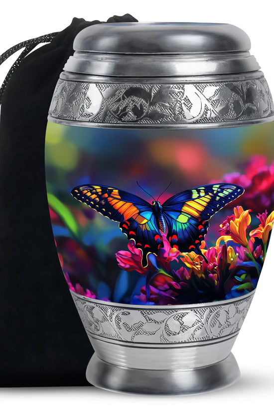 Colorful Butterfly Cremation Urn For Human Ashes Male & Female