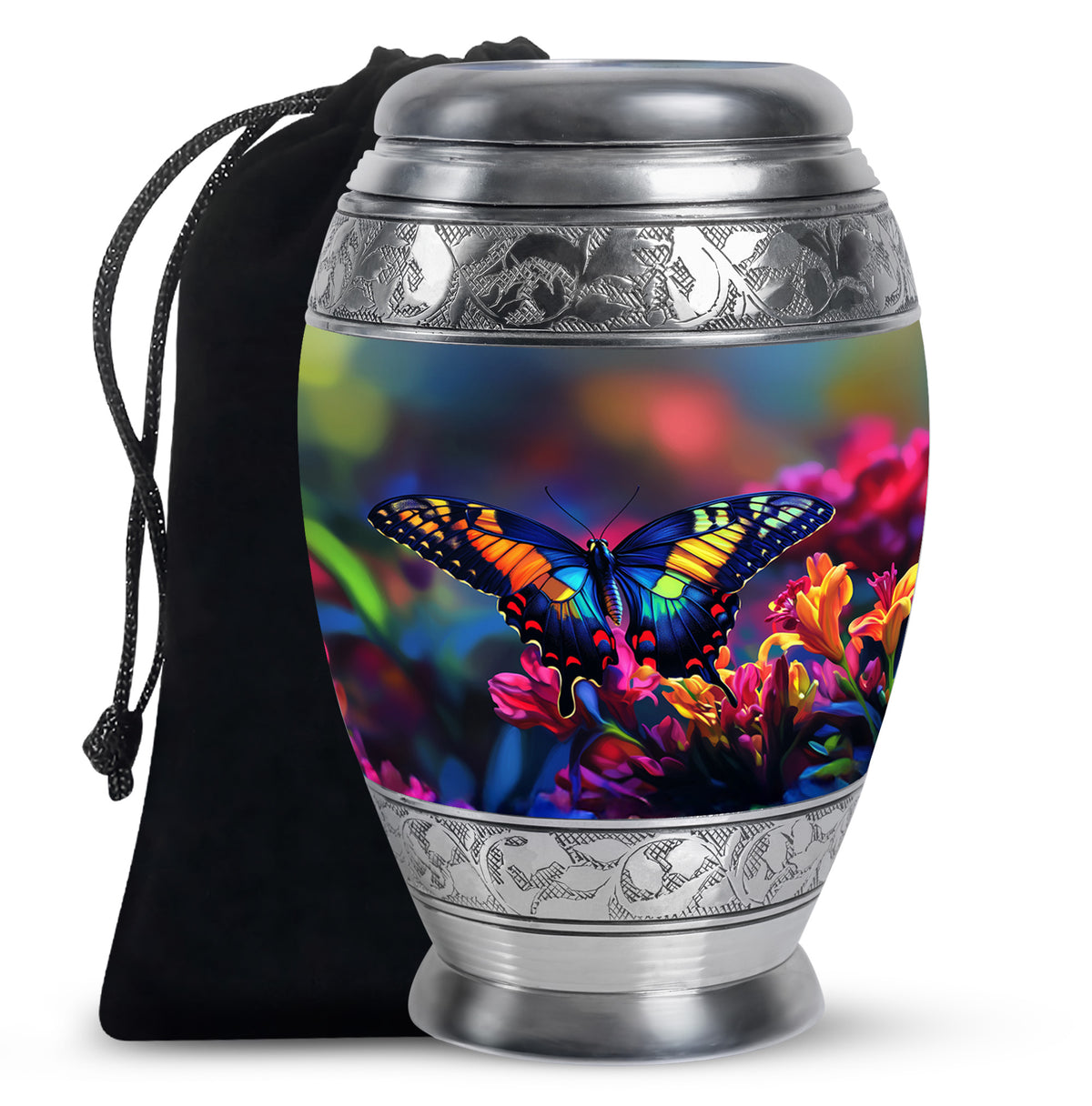 Colorful Butterfly Cremation Urn For Human Ashes Male & Female