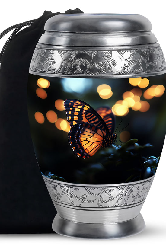 Yellow Monarch Butterfly Urn For Ashes - Large Urn For Men & Women