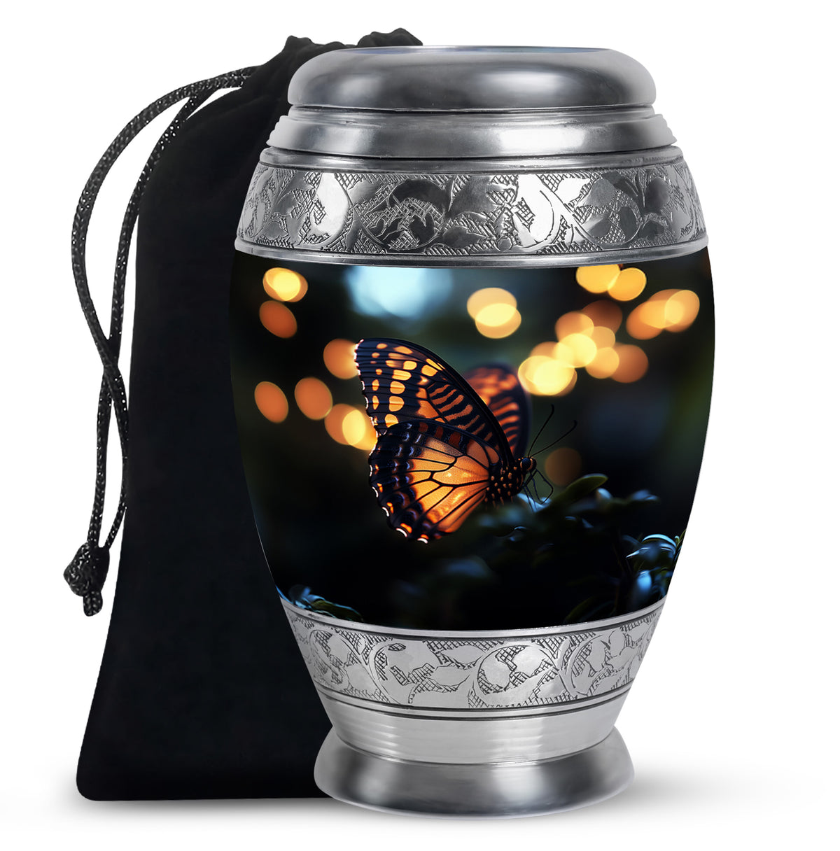 Yellow Monarch Butterfly Urn For Ashes - Large Urn For Men & Women