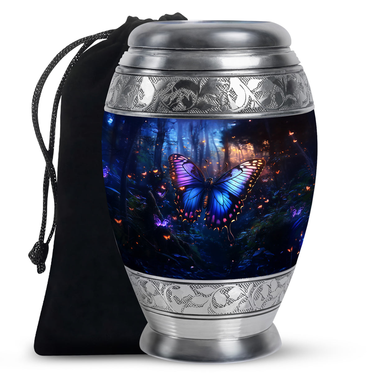 Blue Butterfly Urn For Ashes - Large Urn For Men & Women