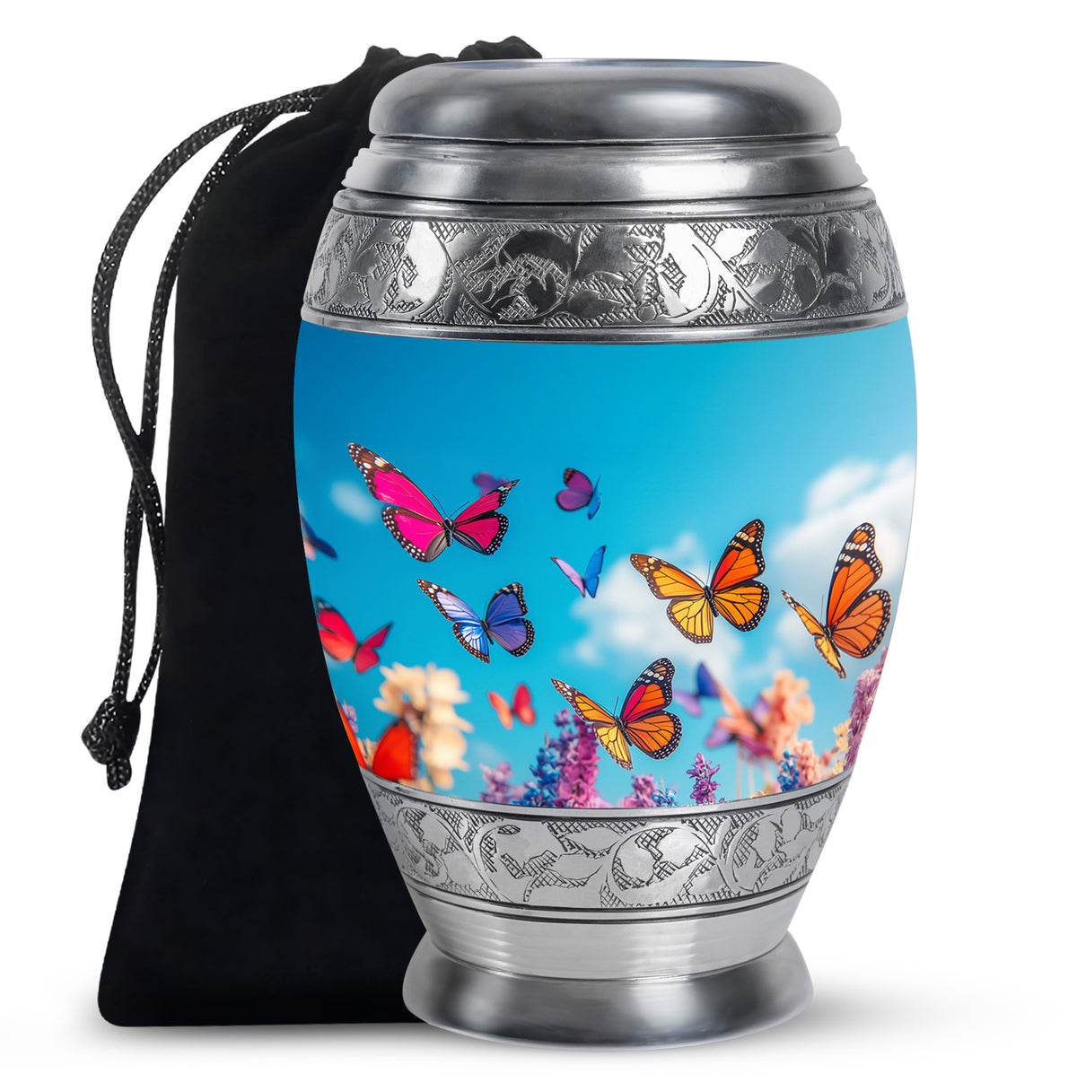 Colorful Butterflies Urns For Ashes - Large Urn For Male & Female