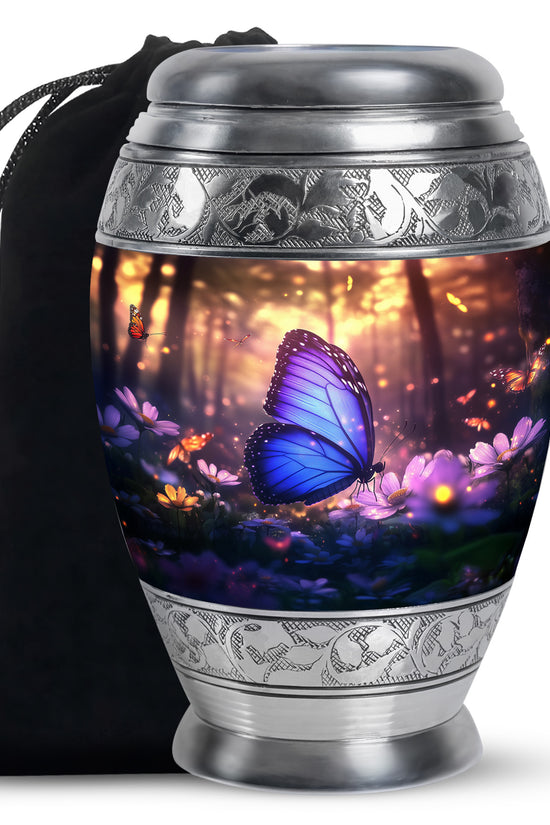 Blue Butterfly Cremation Urn For Ashes - Blue Butterfly Urn For Mom