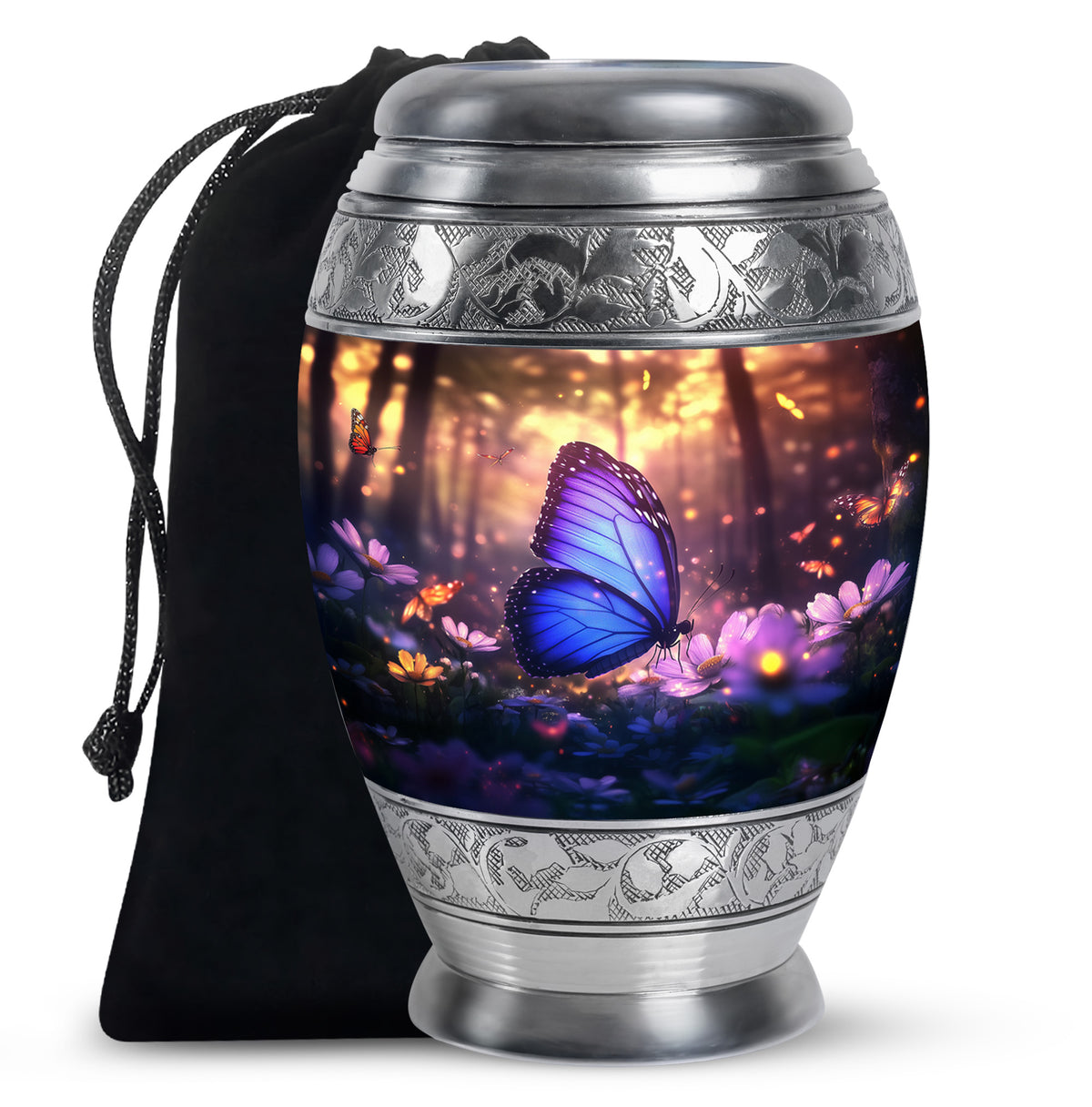 Blue Butterfly Cremation Urn For Ashes - Blue Butterfly Urn For Mom