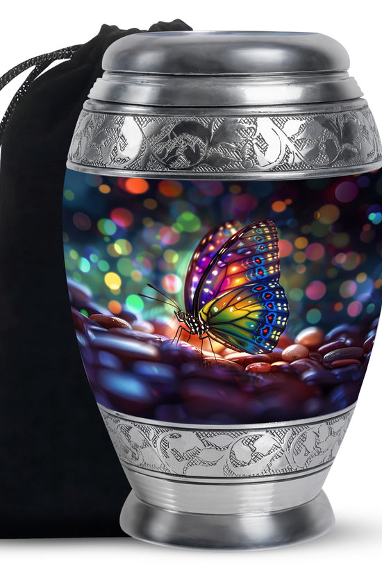Colorful Butterfly Cremation Ashes Urn - Funeral Urns For Men and Women