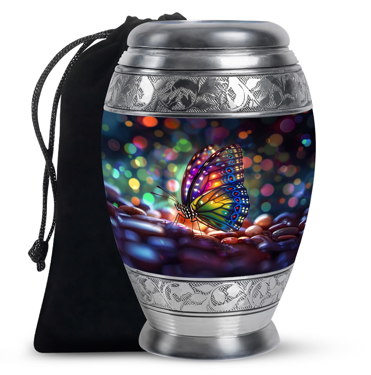 Colorful Butterfly Cremation Ashes Urn - Funeral Urns For Men and Women