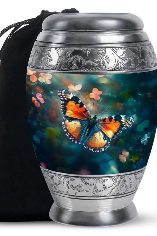 Orange Monarch Butterfly Cremation Urn - Urn For Ashes For Mom