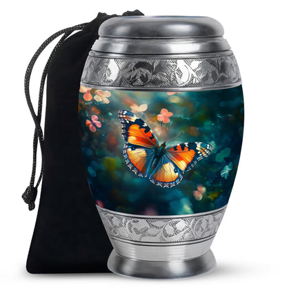 Orange Monarch Butterfly Cremation Urn - Urn For Ashes For Mom