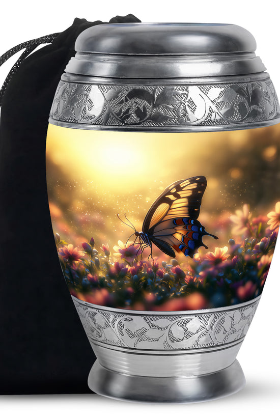 Yellow Monarch Butterfly Urn For Ashes - Burial Urns For Humans