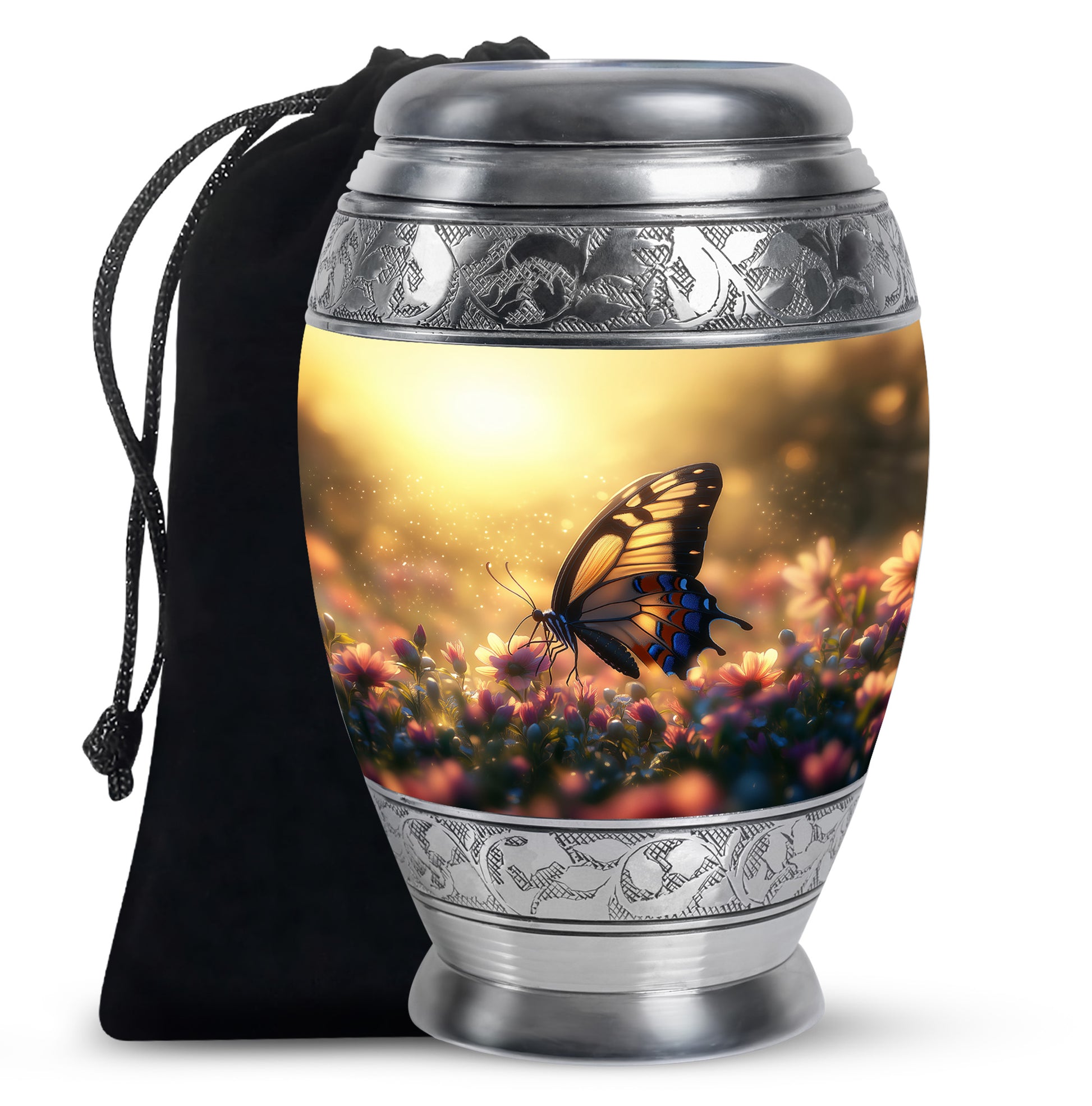Yellow Monarch Butterfly Urn For Ashes - Burial Urns For Humans