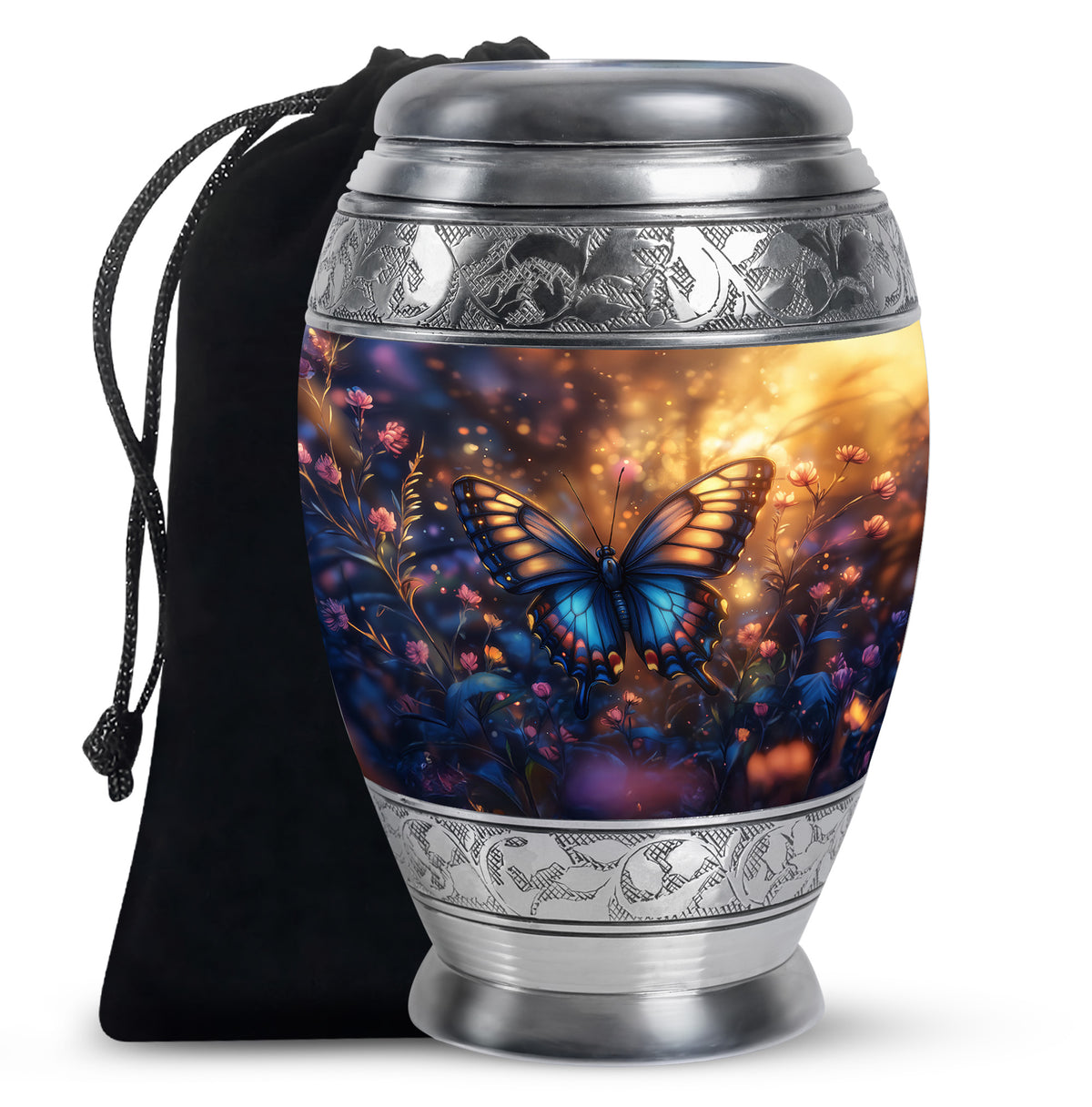 Gloomy Butterfly Urn For Ashes - Blue Butterfly Urn For Cremation