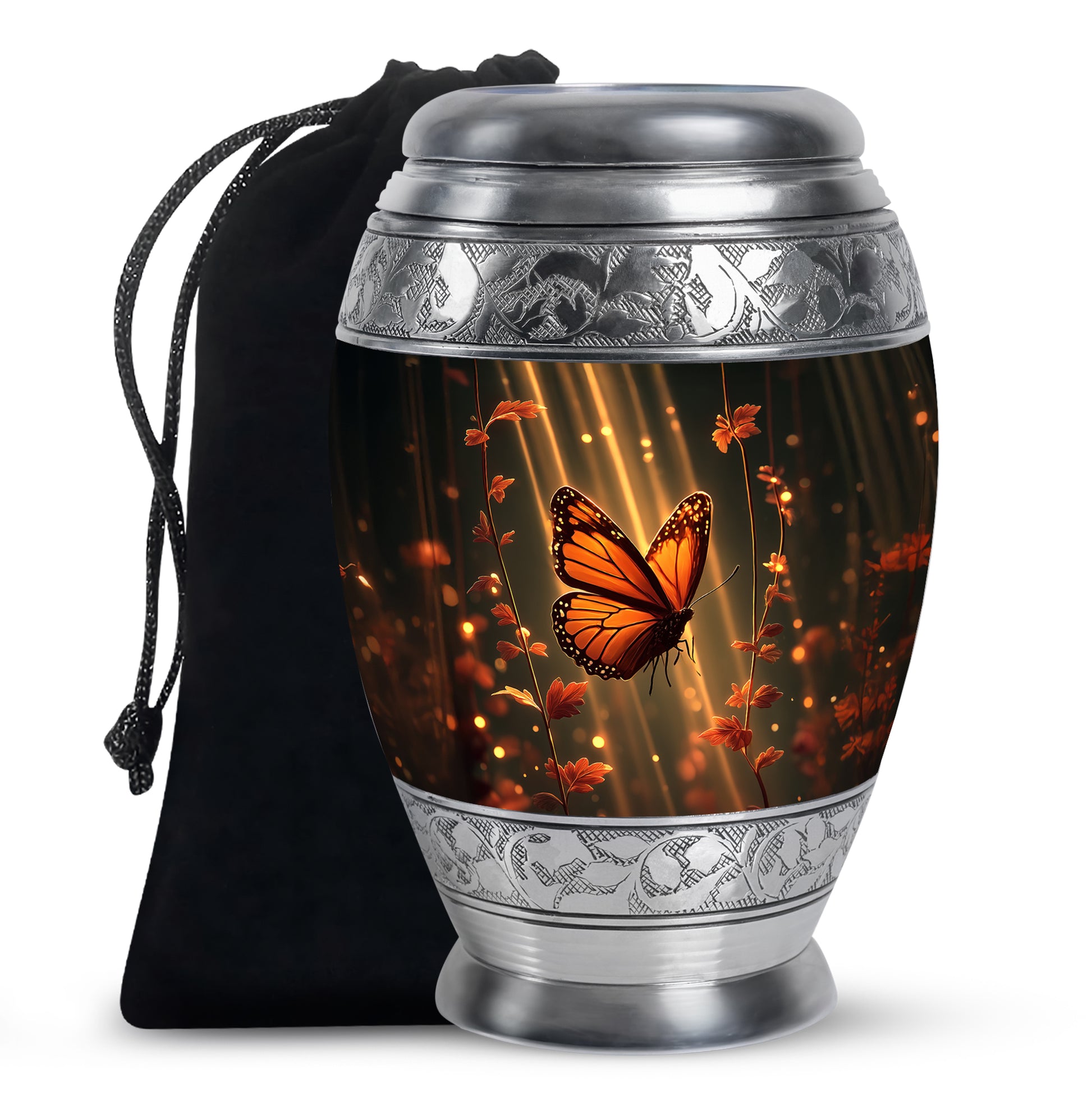 Monarch Butterfly Cremation Urn - Moonlit Butterfly Memorial Urns