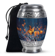 Moonlit Monarch Butterfly Urn - Tulip Floral Urn For Cremation