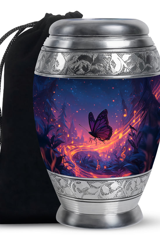 Dark Blue Butterfly Cremation Urns For Burial - Cremation Urn For Adults