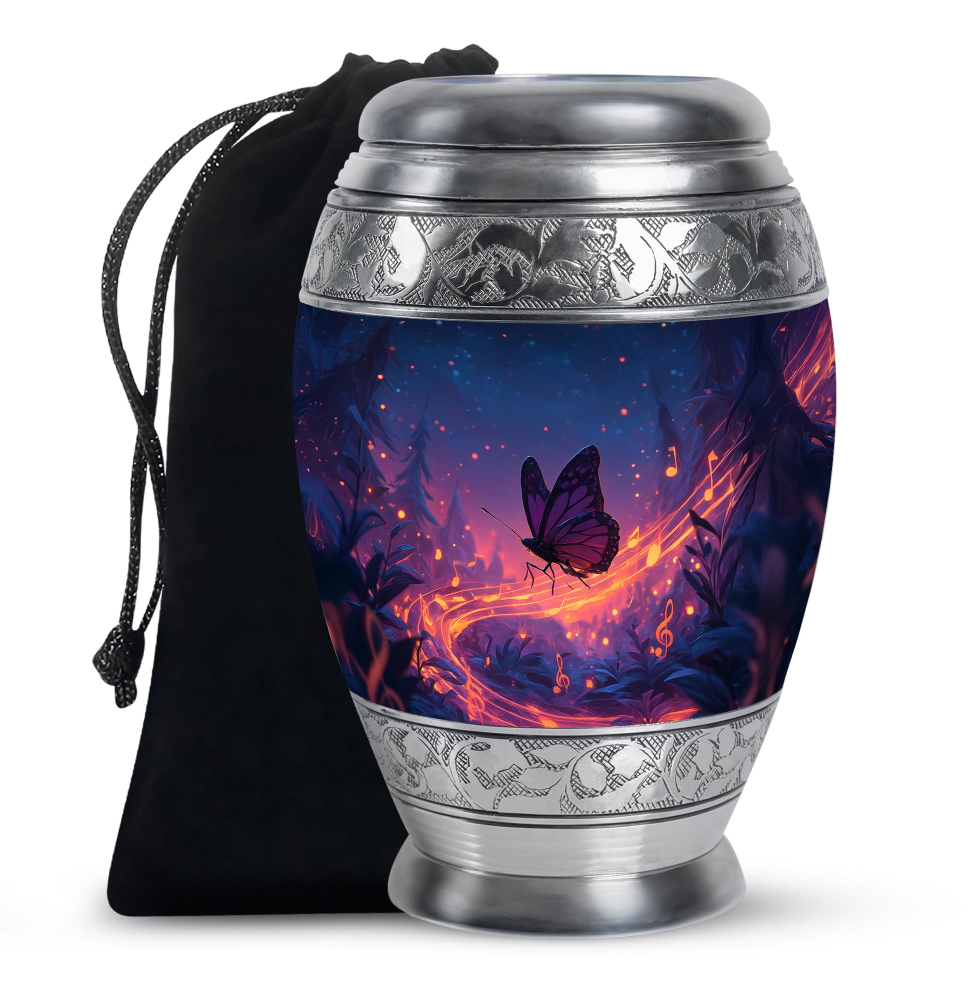 Dark Blue Butterfly Cremation Urns For Burial - Cremation Urn For Adults