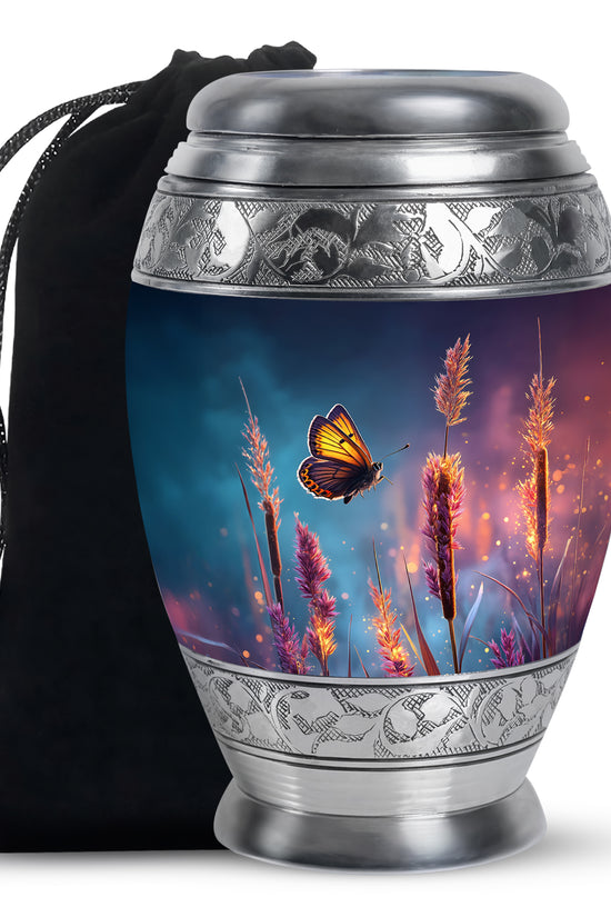 Butterfly Cremation Urn for Human Ashes - Dark Blue Memorial Urn
