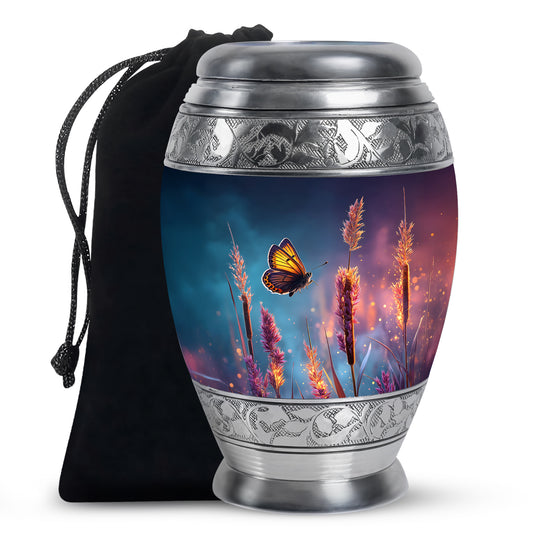 Butterfly Cremation Urn for Human Ashes - Dark Blue Memorial Urn