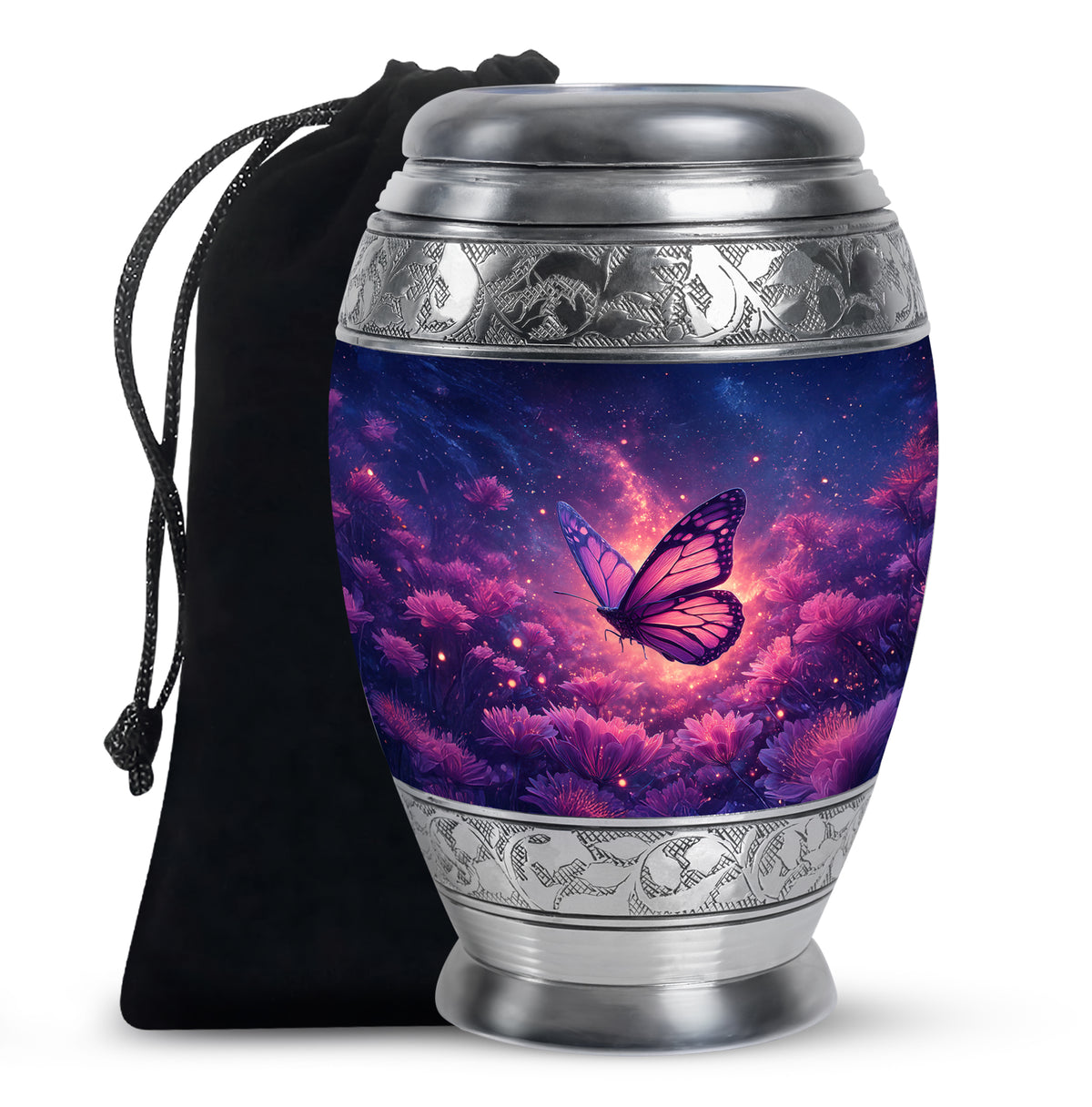 Pink Butterfly Funeral Urn - Unique Decor Memorial For Mom Ashes