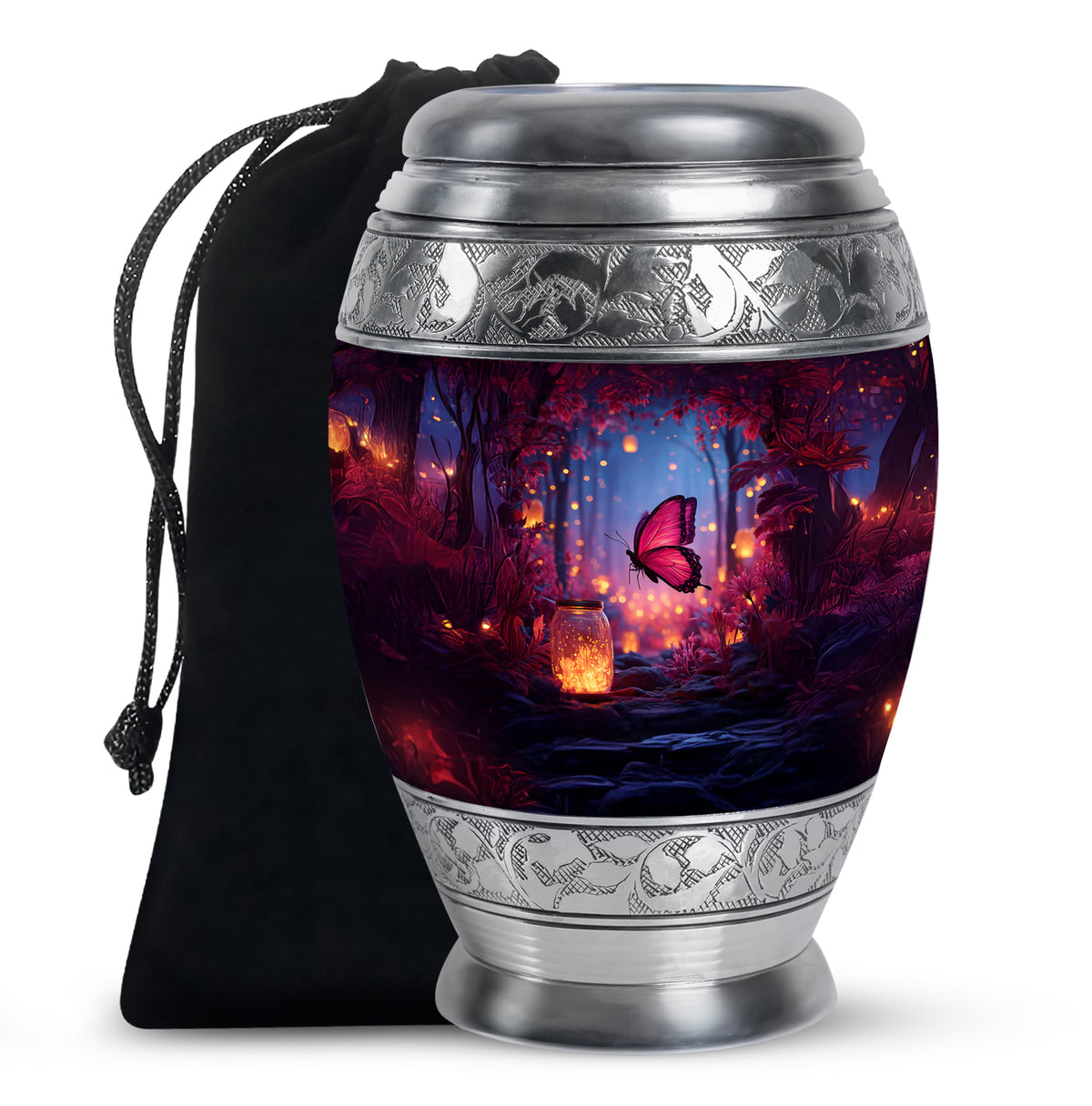 Blue Butterfly Cremation Urn - Decorative Urns For Adult Female Mom
